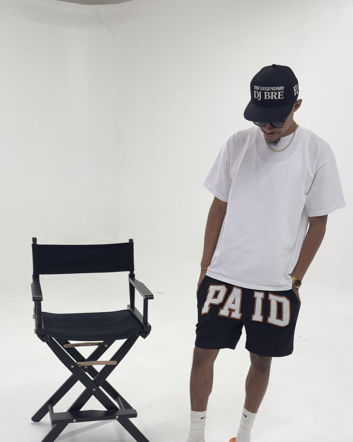 PAID swim shorts worn by DJ BRE — studio